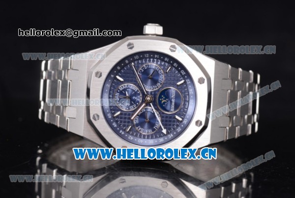 Audemars Piguet Royal Oak Perpetual Calendar Asia ST17 Automatic Stainless Steel Case/Bracelet with Blue Dial and Stick Markers (EF) - Click Image to Close